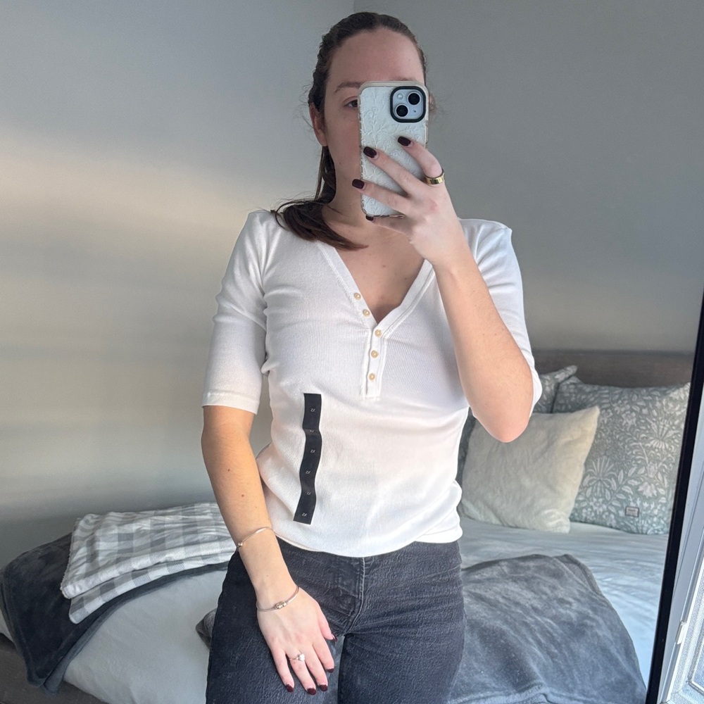 White Buttoned Women's Top